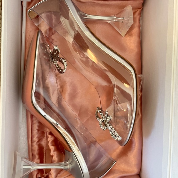 NWT AMINA MUADDI BETTY - CRYSTAL BOW EMBELLISHED PVC